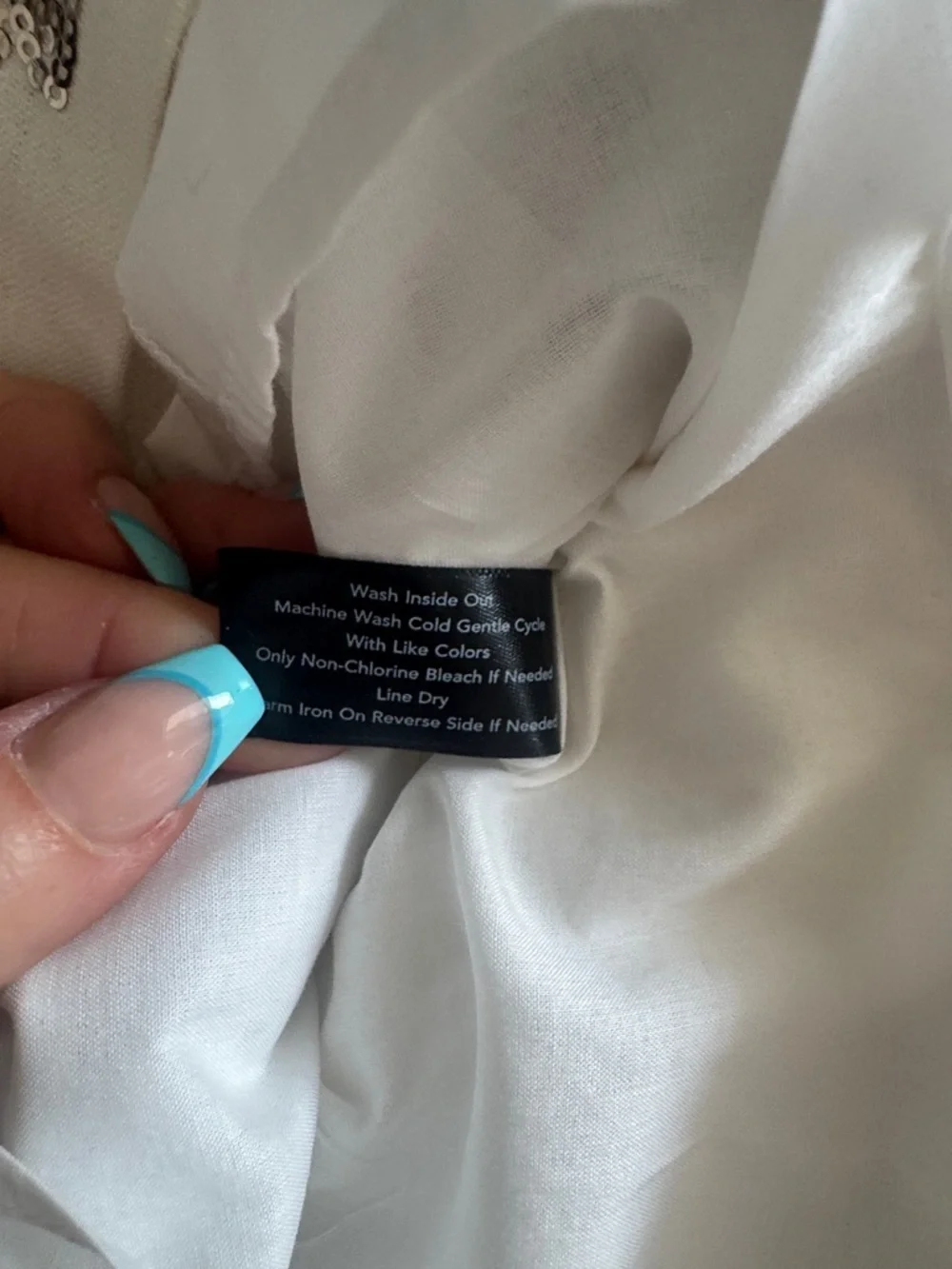 Boston Proper Ivory Dress with Gold Sequin Floral Embroidery - Picture 6 of 6